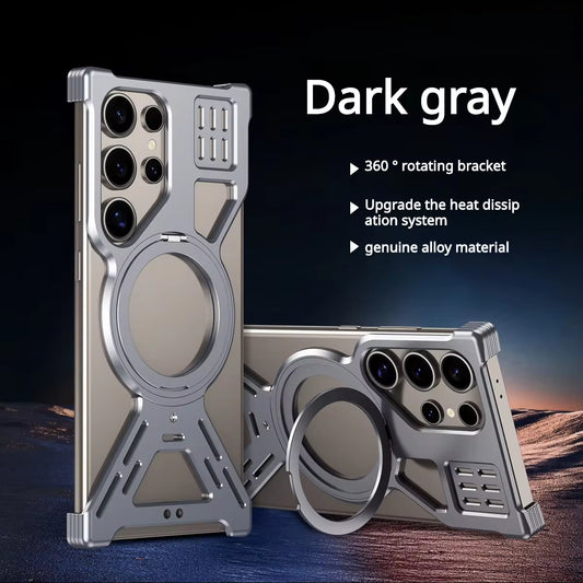 Aluminum Metal Frameless Magnetic Case for Samsung S22 S23 S24 S25 Ultra | Anamika Mart
