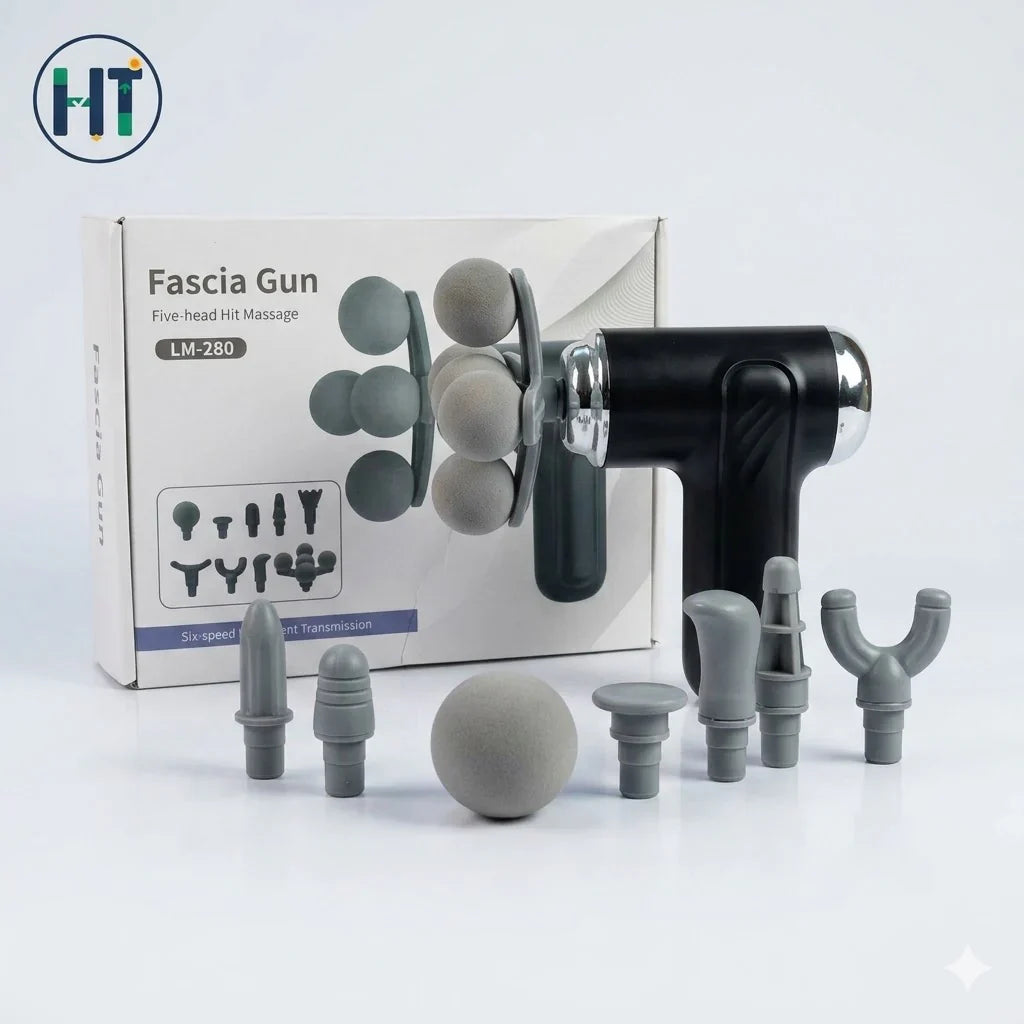 LM-280 Five-headed Professional Fascia Gun (Deep Tissue Massager)