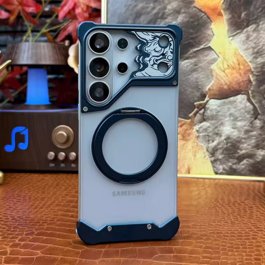 Luxury Matte Translucent Metal Case with 360° Magnetic Stand for Samsung Ultra Series