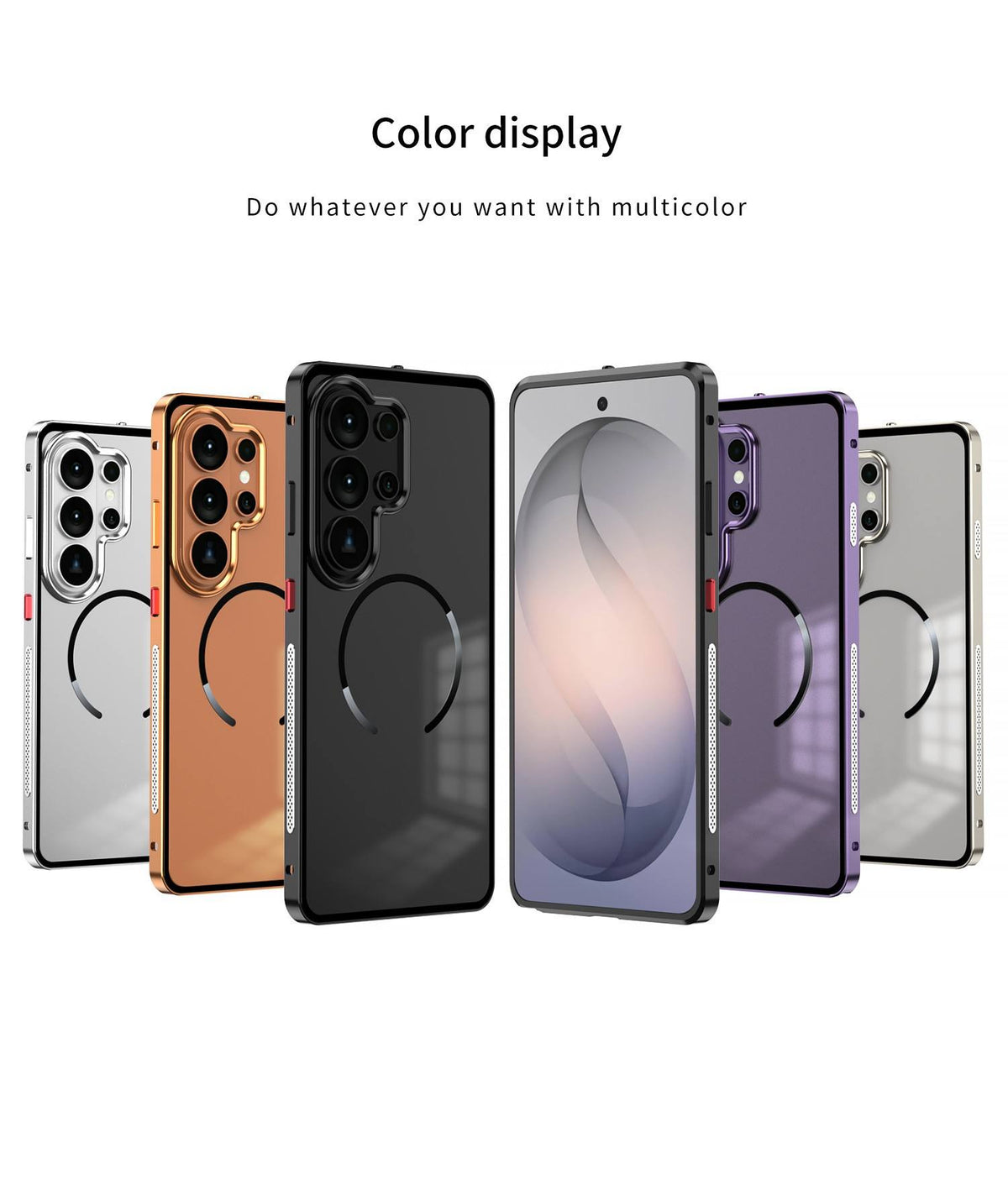 Premium Magnetic Metal Frame Case for Samsung Galaxy S23/S24/S25/S26 Series