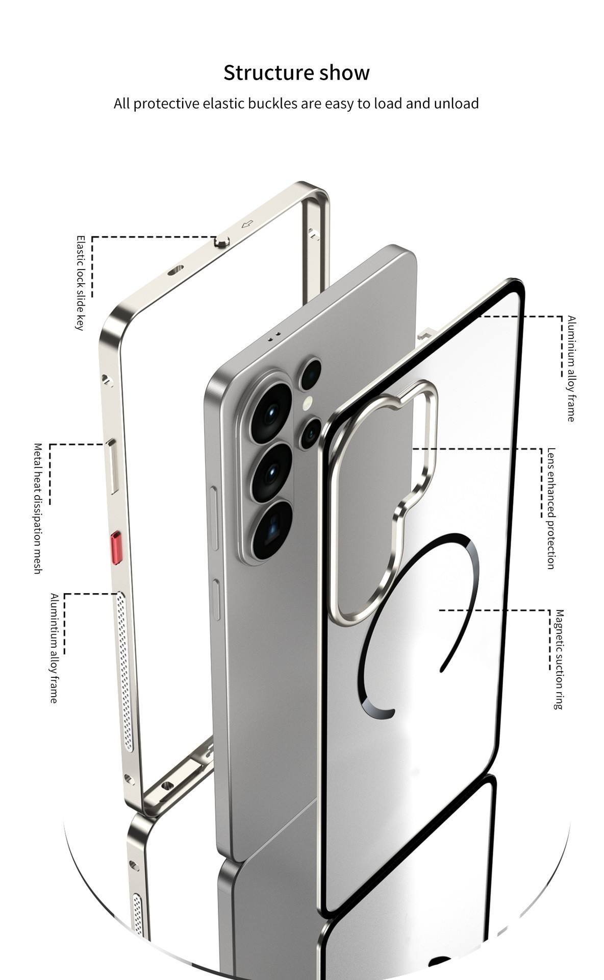 Premium Magnetic Metal Frame Case for Samsung Galaxy S23/S24/S25/S26 Series