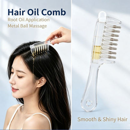 Rolling Ball Scalp Oil Applicator Comb