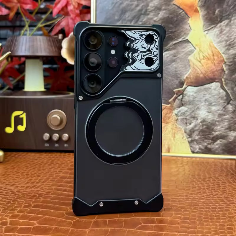 Luxury Matte Translucent Metal Case with 360° Magnetic Stand for Samsung Ultra Series
