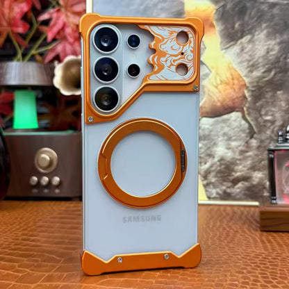 Luxury Matte Translucent Metal Case with 360° Magnetic Stand for Samsung Ultra Series