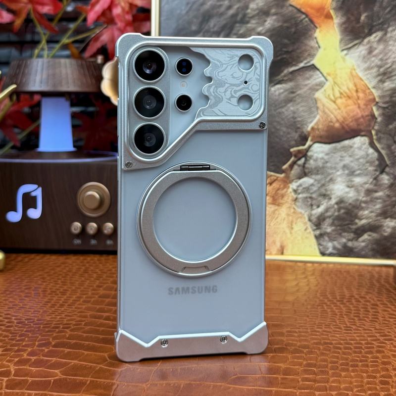 Luxury Matte Translucent Metal Case with 360° Magnetic Stand for Samsung Ultra Series