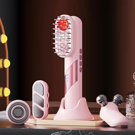 4-in-1 Electric Massage Comb with Red Light & EMS | Facial, Neck & Scalp Massager | Anamika Mart