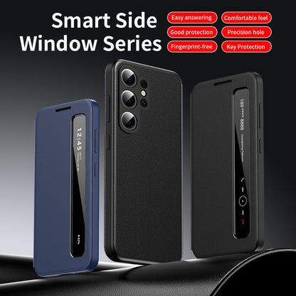Samsung S22/S23/S24/S25/S26 Ultra Smart Side Window Flip Cover | Shockproof Full Protection Phone Case