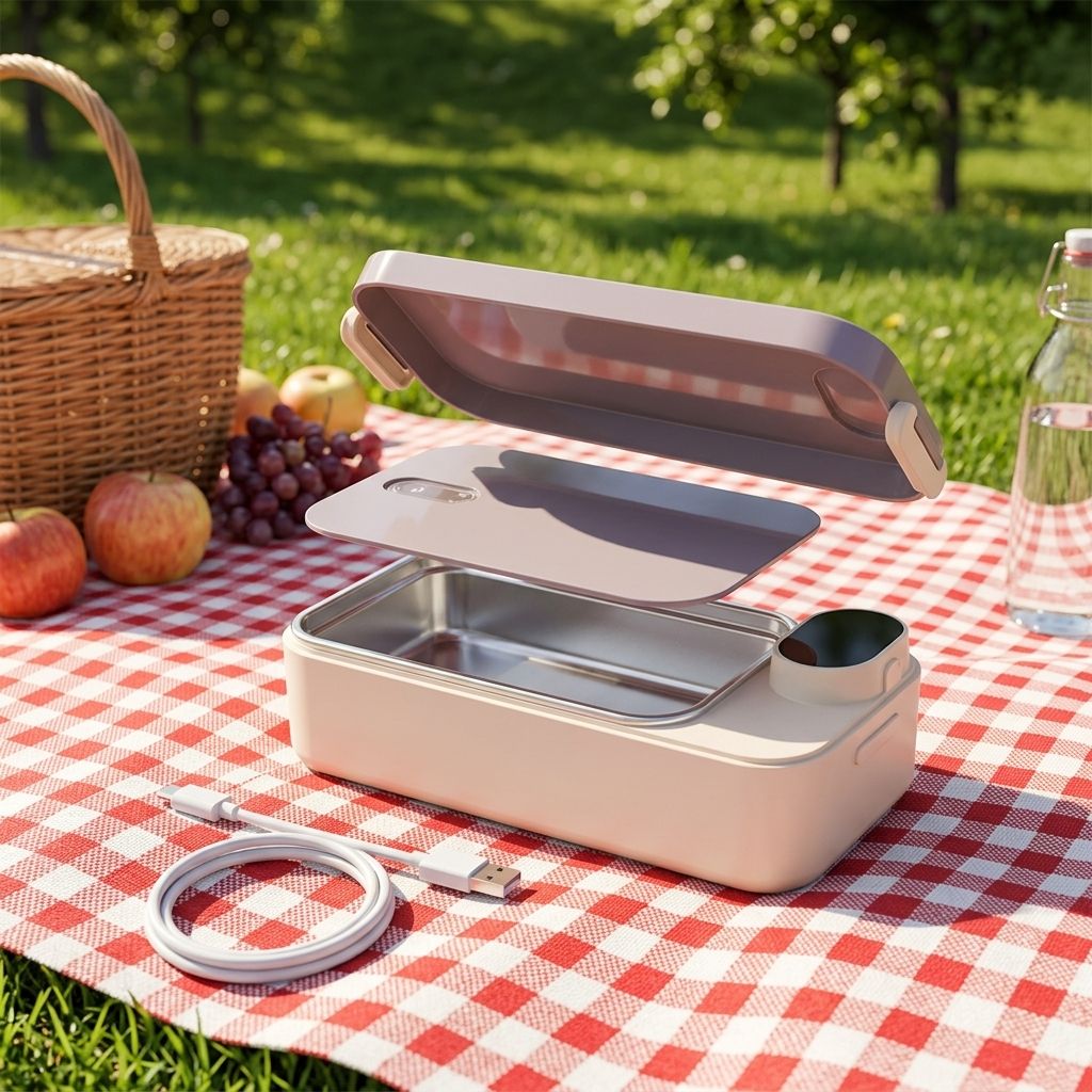 Rechargeable Water-Free Electric Lunch Box | 1L USB Food Warmer