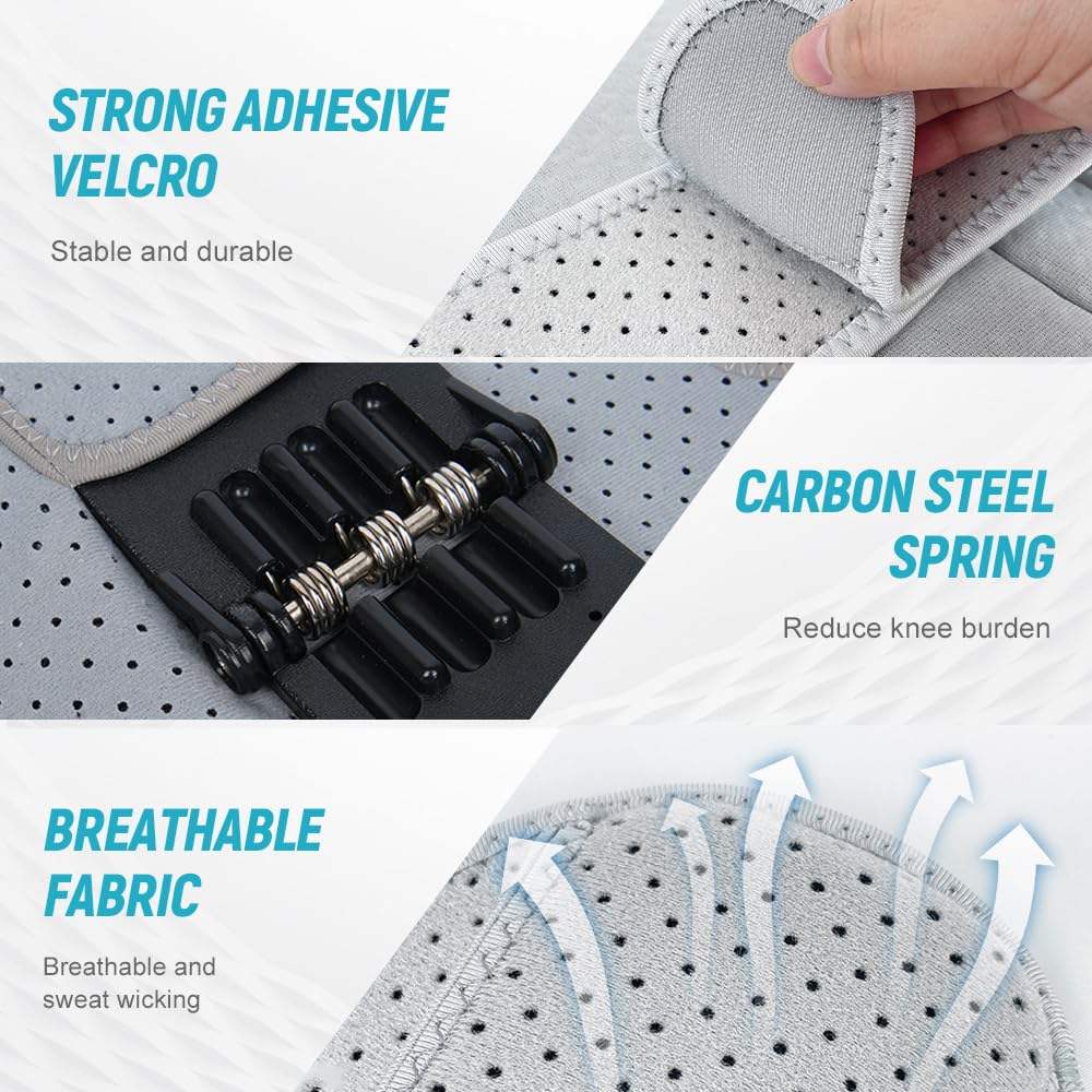 2026 Knee Assistive Device Breathable Nylon Upgraded Knee Protection Spring Booster Brace for Joint Pain Relief Walk Support