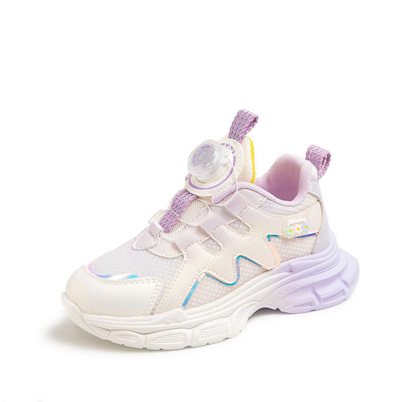 Girls' Princess Sneakers All-Match Mesh Breathable Torre Shoes for Spring Autumn New Elementary School Slip-On Closure